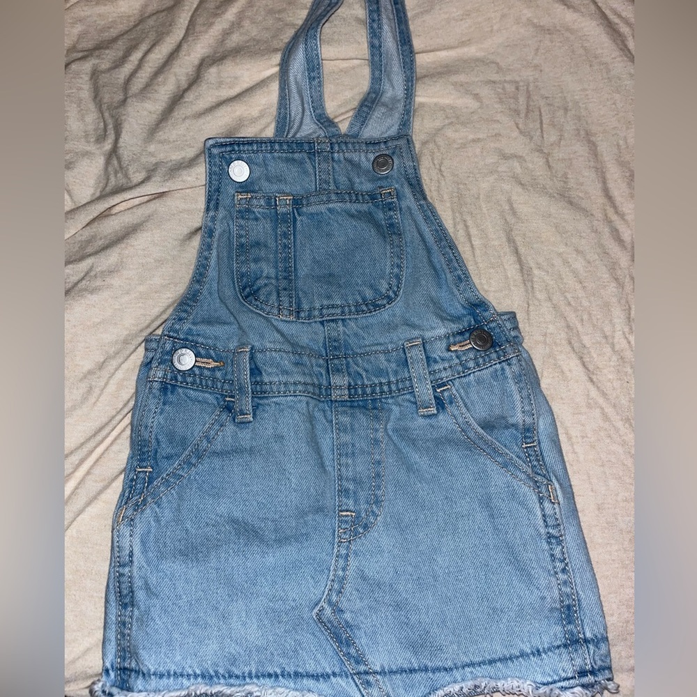 Two baby girl skirt overalls